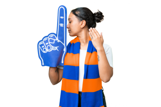 sports fan woman over isolated chroma key background making stop gesture and disappointed - Powered by Adobe