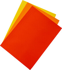 Three folder stack close up top view isolated - 670177669