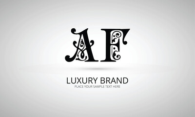   AF: initials monogram letter text alphabet logo design
