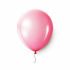 pink baloon, on white background, AI generation
