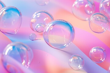 delicate pink background with space for text with pink soap bubbles