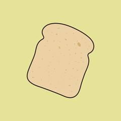 Bread Slice Icon Vector Illustration Bake Bread