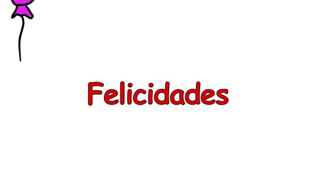 Felicidades! Congratulations in Spanish! Holiday video 4K, red text. Movie seamless pattern modern new