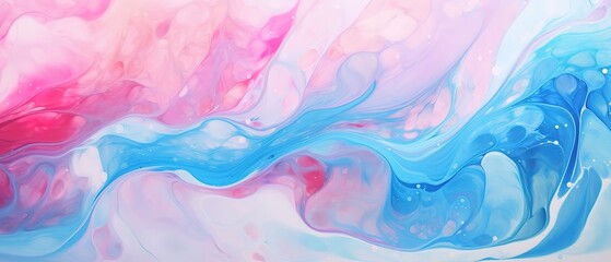 Fototapeta na wymiar Abstract colorful pink blue colors multicolored art painting illustration texture - watercolor swirl waves liquid splashes