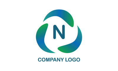 Modern, simple, colorful letter N logo. Vector monogram template, company brand, emblem, sign