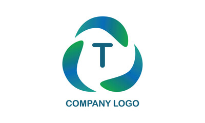Modern, simple, colorful letter T logo. Vector monogram template, company brand, emblem, sign
