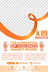 Cartel plantilla vertical, Día Internacional de la Eliminación de la Violencia contra la Mujer 25 de noviembre, valencia en el noviazgo - obrazy, fototapety, plakaty