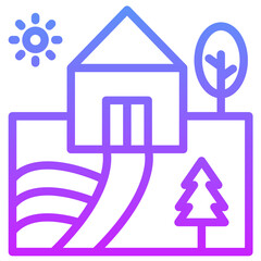 Village Landscape Icon