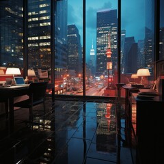 Fototapeta na wymiar New York skyscrapers at night