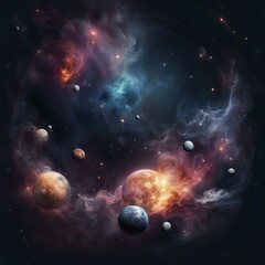 Obraz na płótnie Canvas atmospheric smoky outer space galaxy illustration background