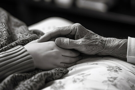Volunteer at a hospice bring comfort in difficult times, social responsability concept