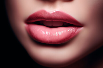 Obraz premium macro shot of colorful beautiful lips from a female model