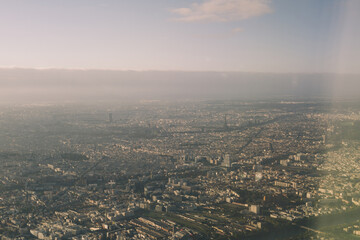 Aerial view on the city center of Paris
