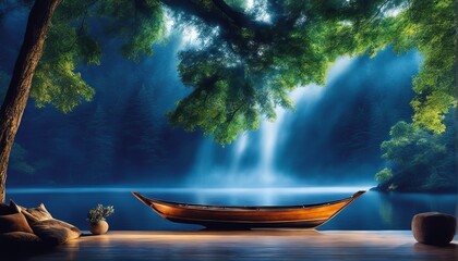 boat on the lake, 3d render, digital illustration boat on the lake, 3d render, digital illustration beautiful view of the lake