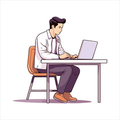 illustration of web development programmer and coding website