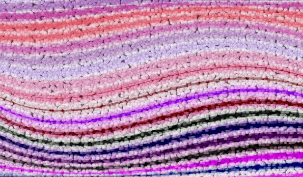beaded effect on a white textured background pink purple curved striped design