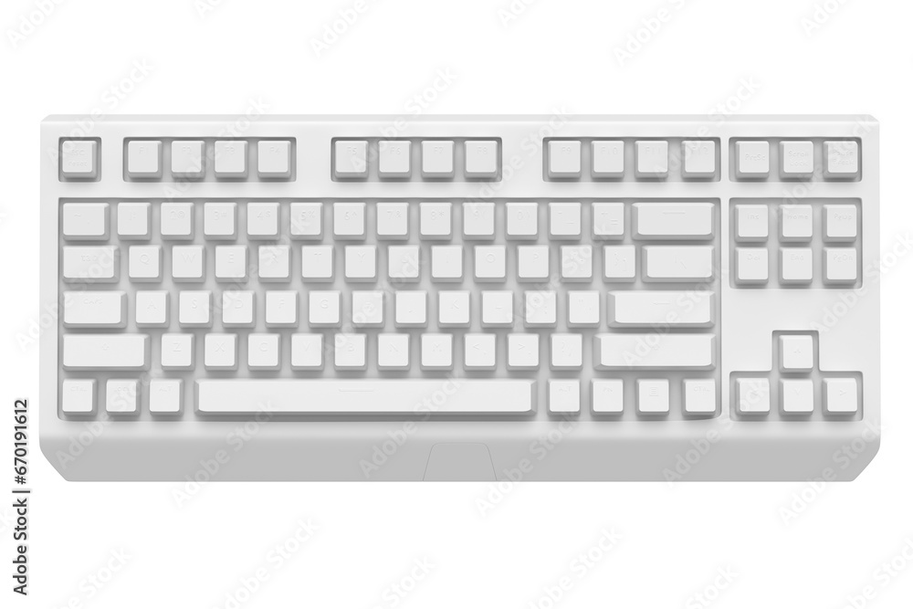 Poster computer keyboard with rgb colors isolated on white monochrome background.