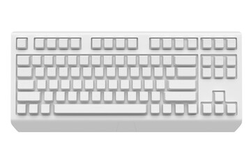 Computer keyboard with rgb colors isolated on white monochrome background.