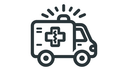 Ambulance icon on white background. Vector illustration