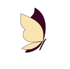 Butterfly logo illustration on white background iinsect beauty cute illustration