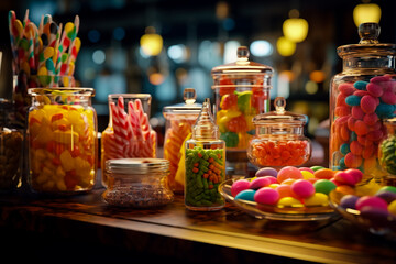 Fototapeta na wymiar Candy bar. With different kinds of candy.