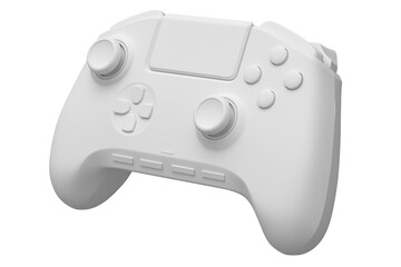 Video game joystick on white monochrome background. Concept of winner awards