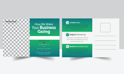 Design a template for a corporate postcard.