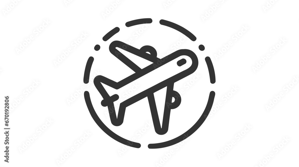 Poster line airplane icon. simple vector icon of a plane isolated on white background
