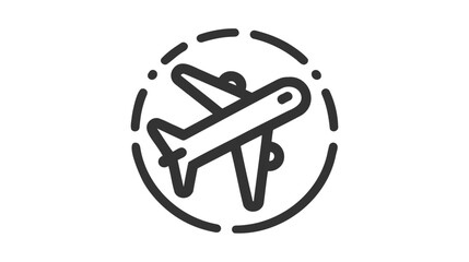 line airplane Icon. Simple vector icon of a plane isolated on white background