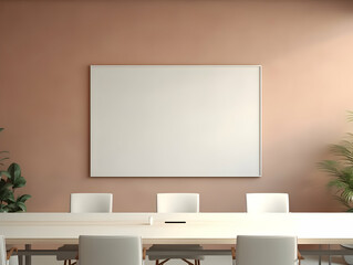 Empty conference room with desk and chairs, business meeting room, empty seminar or training room, business discussion area, business meeting room interior