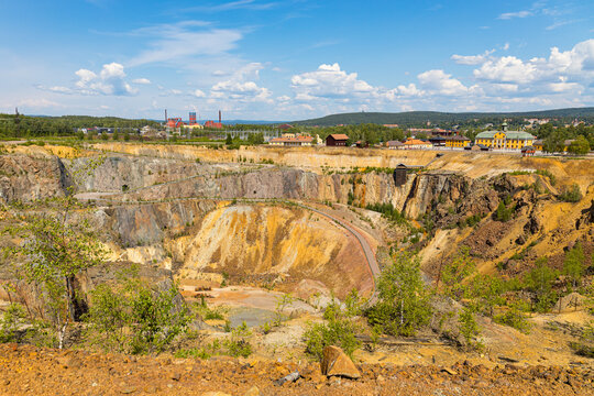 Historic open pit copper mine in Falun, Sweden