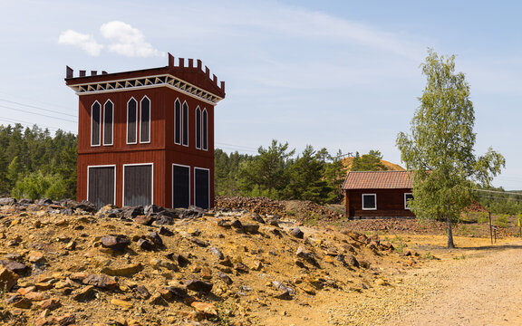 Closed Falun copper mine in Sweden, tourist attraction and Unesco heritage