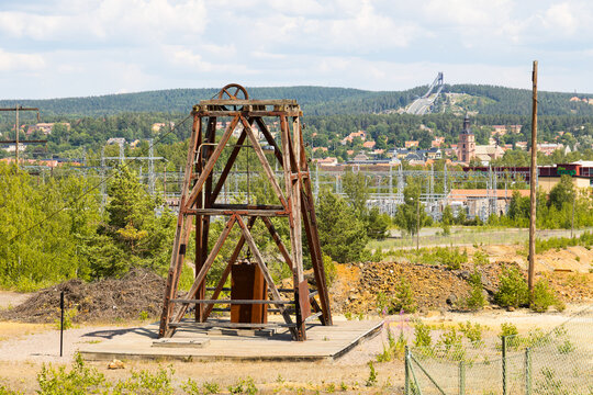 Closed Falun copper mine in Sweden, tourist attraction and Unesco heritage