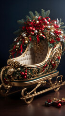Obraz premium Elegant Red and Green Sleigh