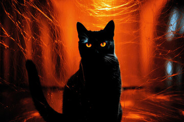 Black cat surreal
