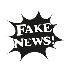 Fake news boom icon. Black and white simple of comic boom fake news vector icon
