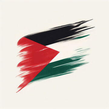 Brush stroke palestine flag