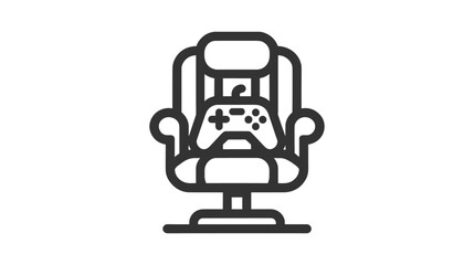 Minimal Gaming Symbol - Stream modern Games - Wireless Controller Icon on gaming chair