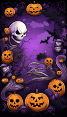Frame background design with empty text space for happy Halloween party invitation poster