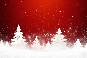 red snowy christmastree background.
