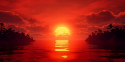 red sunset.
