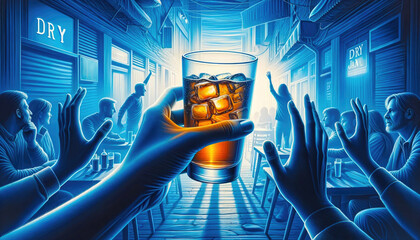 Dry January concept. Month for sobriety, abstain from drinking alcohol.