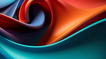 Sensual Waves: Abstract Design with Curvaceous Lines and Bright Colors