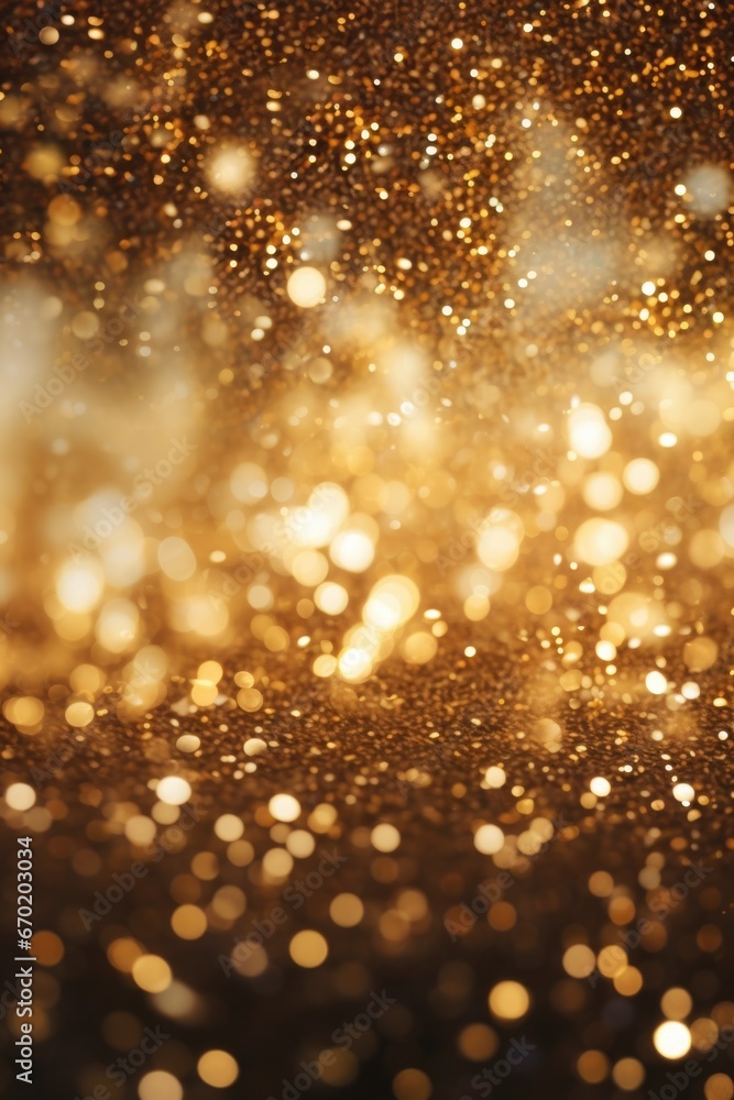 Poster a blurry gold background with various lights. this versatile image can be used for a variety of purp
