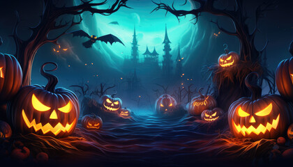 Fototapeta premium Neon halloween background