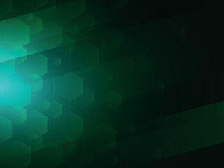 green minimalist abstract background with polygons pattern, modern green banner background, green technology background