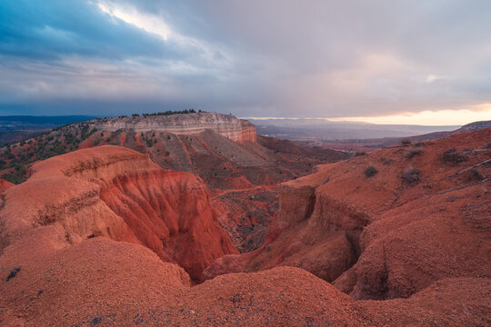 Red terrains near Zafra Castle in Cuenca