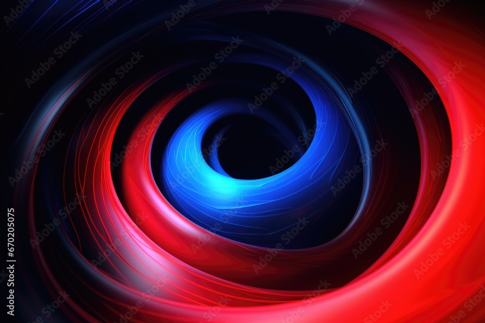 Poster A captivating red and blue swirl on a dark black background. Perfect for adding a touch of vibrant color to any project
