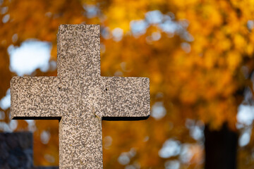 cross on the grave, cross in the cemetery, Poland