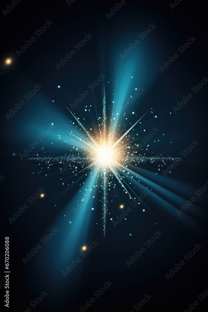 Poster A captivating image of a starburst with radiant light shining from its center. Perfect for adding a touch of brilliance and illumination to any design or project